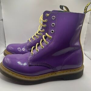 Purple Lace-Up Boots